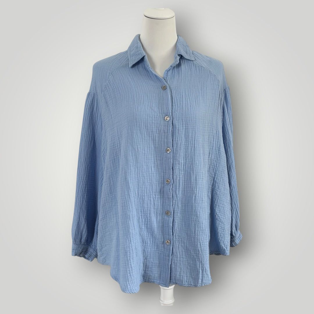 Musselin Bluse "GOOD VIBES"