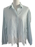 Gestreifte Bluse mit Spitze