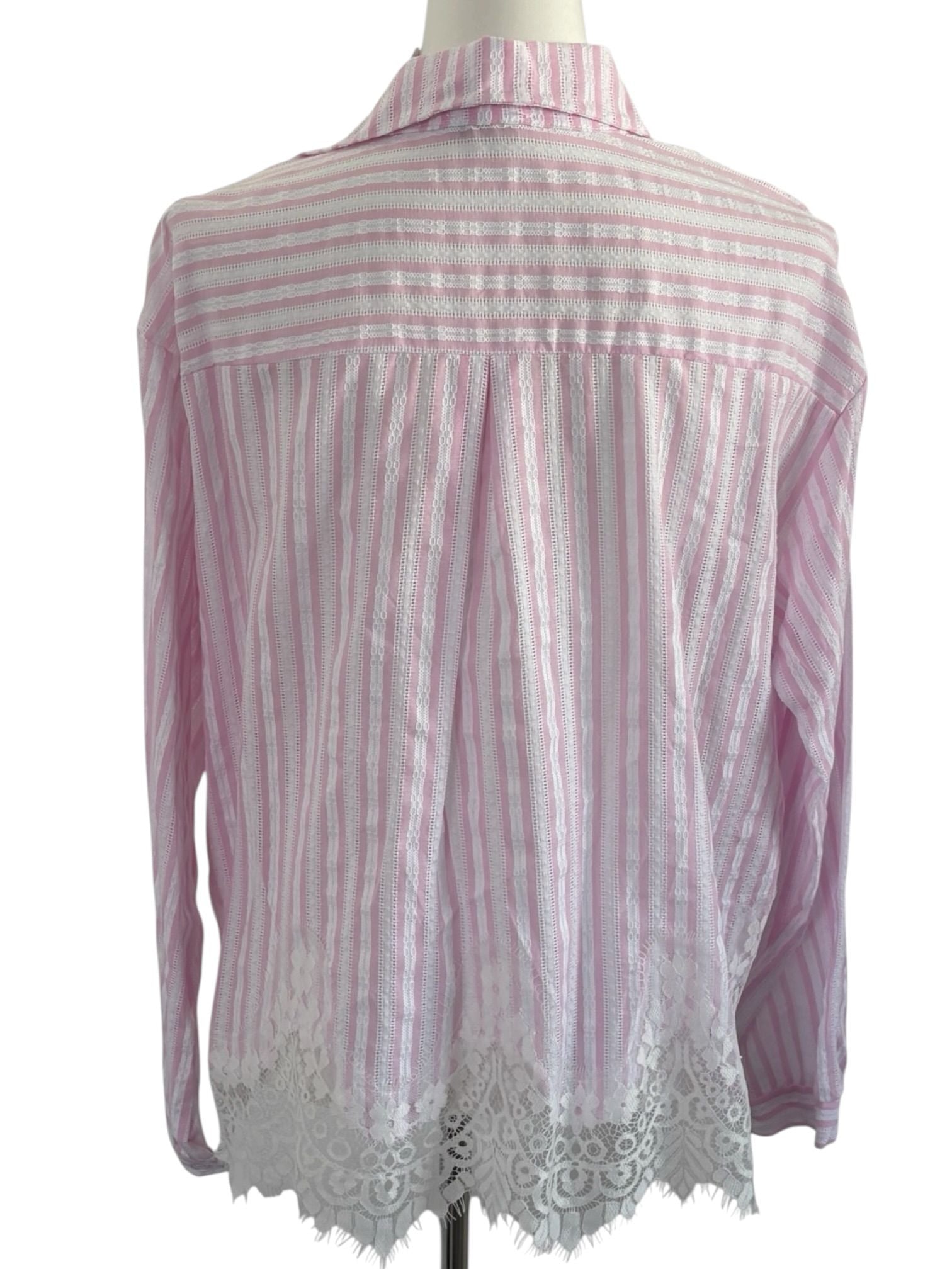 Gestreifte Bluse mit Spitze