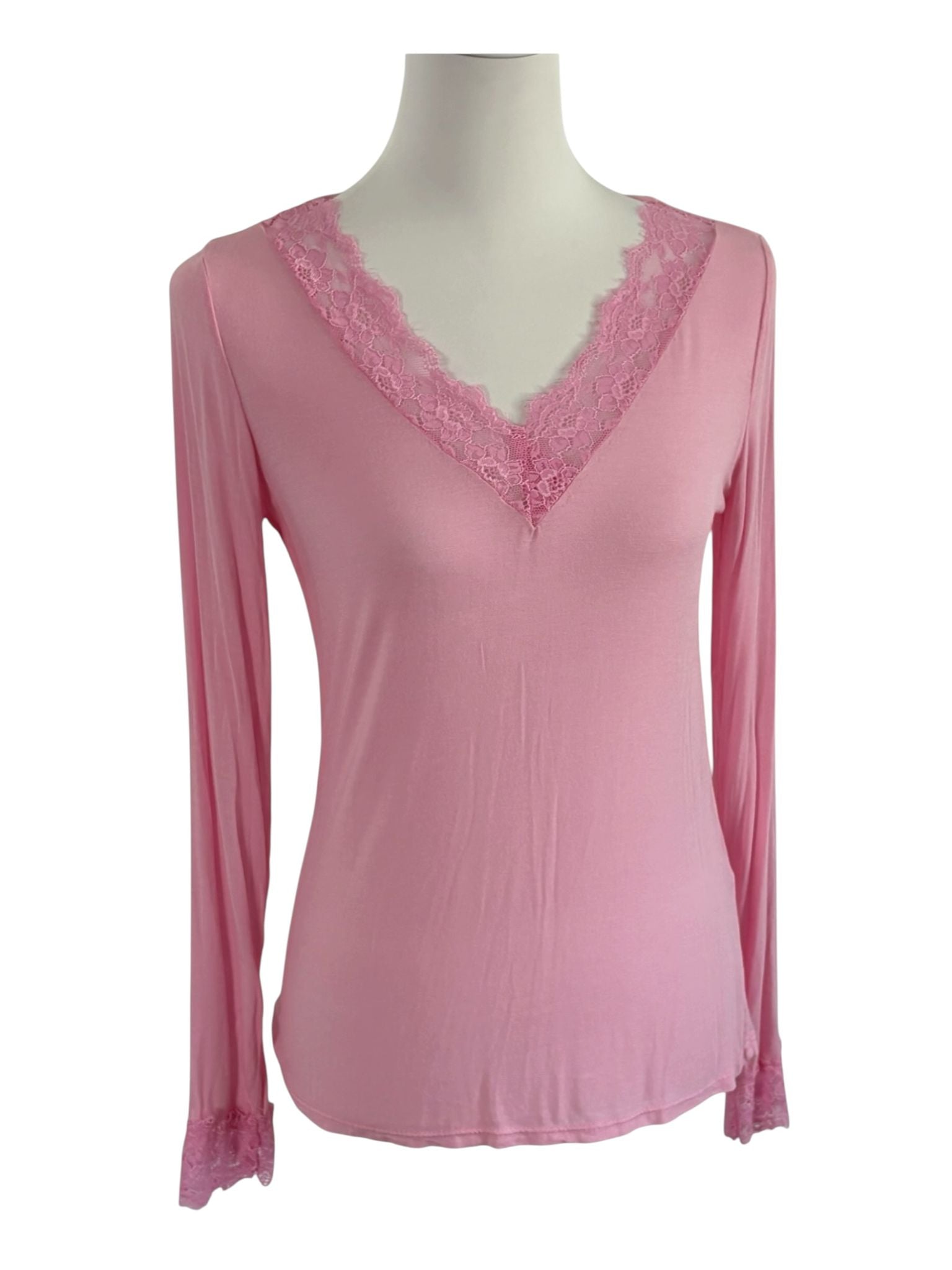 Langarm Shirt mit Spitze